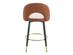 Juego de 2 taburetes de bar giratorios en piel sintética de PU - Cojines de asiento gris claro y marrón