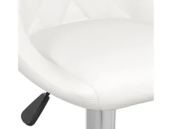 Juego de 2 taburetes de bar de piel sintética blanca