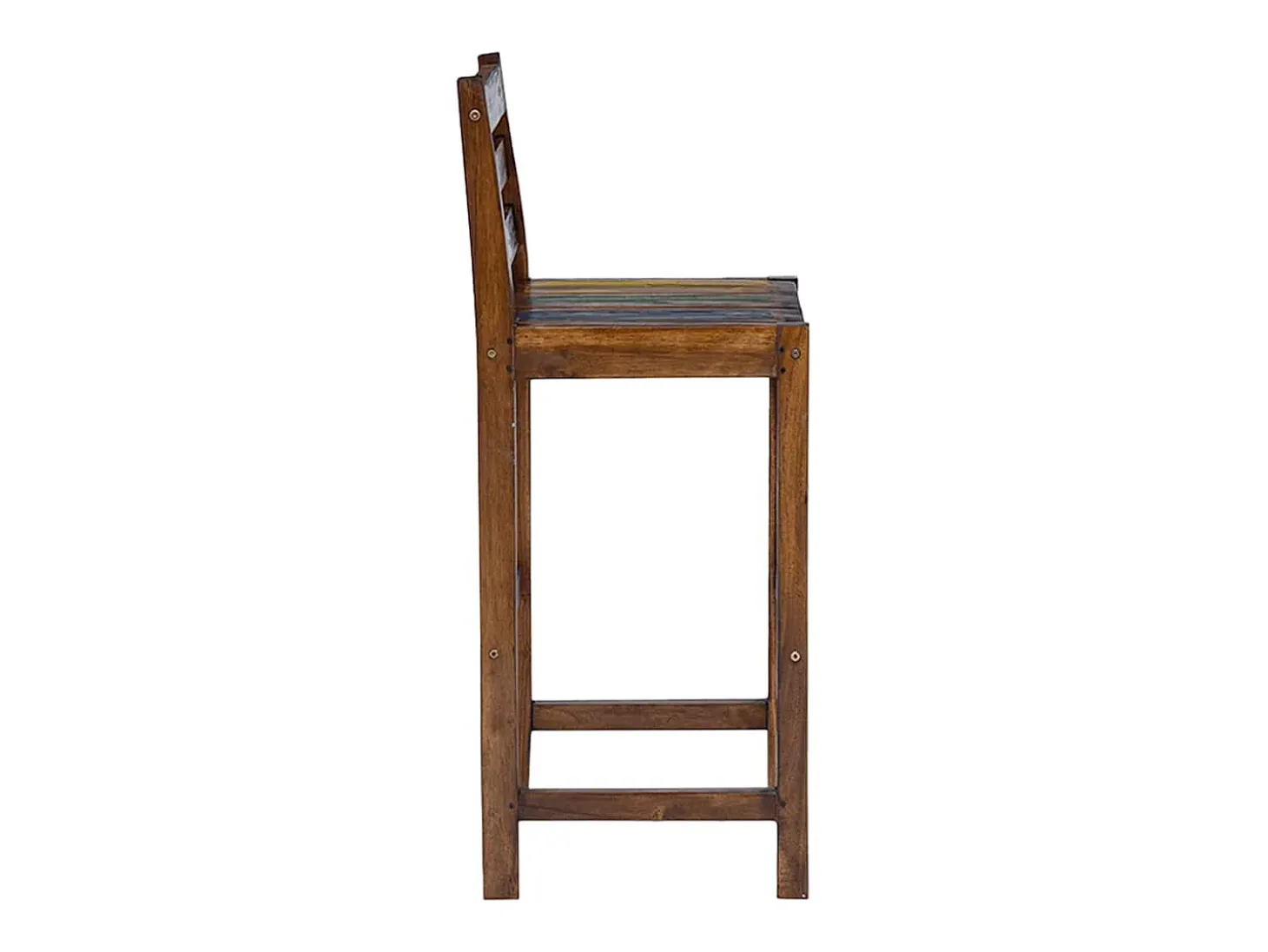 Juego de 2 taburetes de bar de madera maciza recuperada