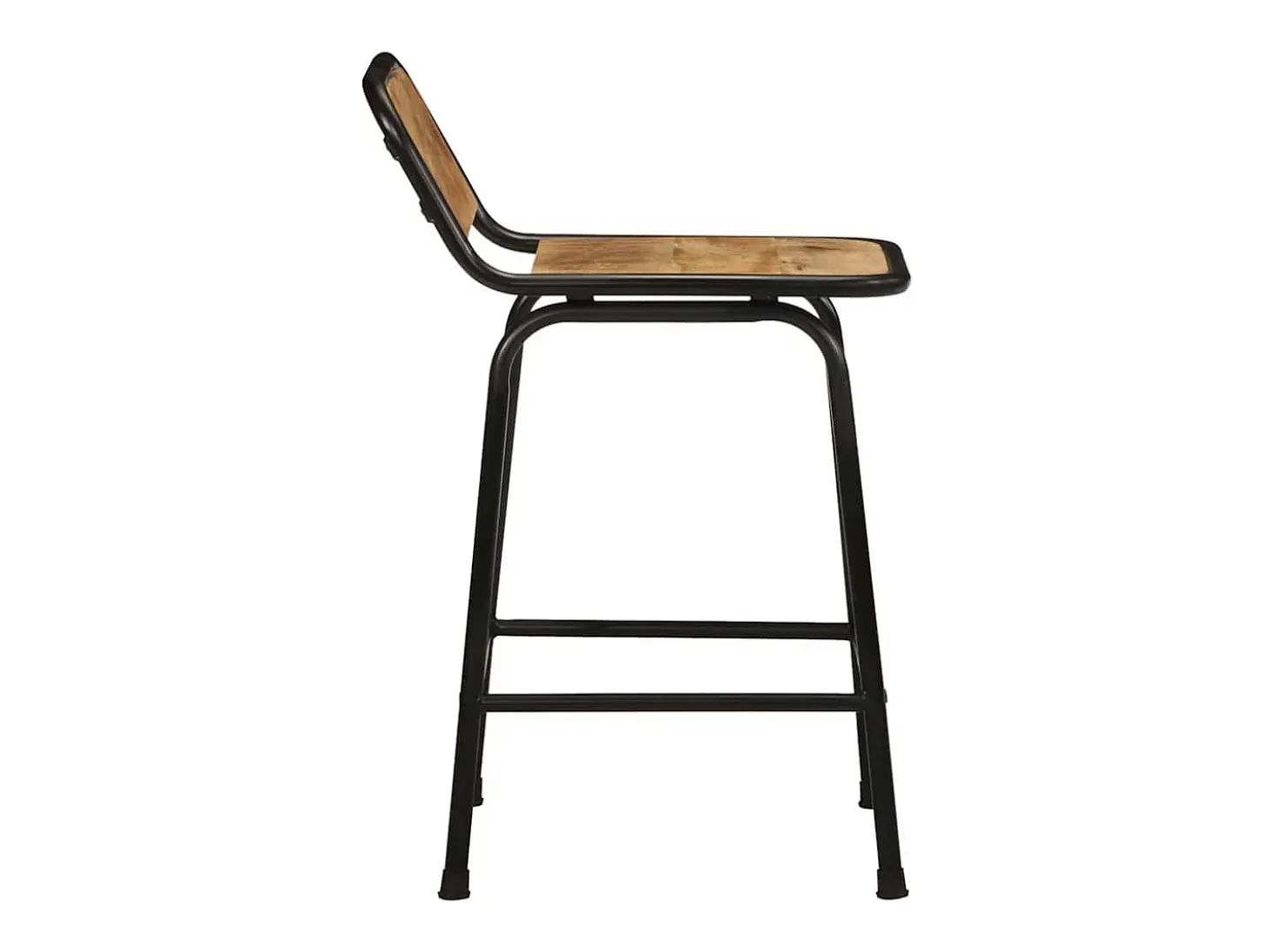 Juego de 2 taburetes de bar de madera maciza de mango en bruto