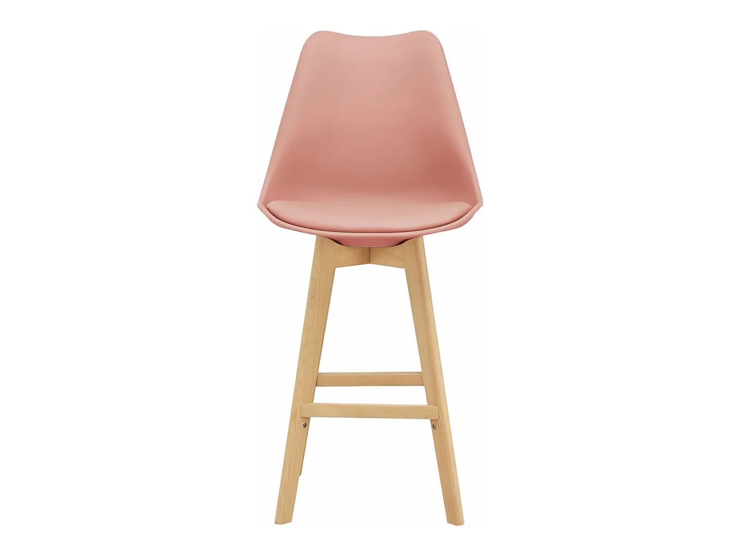 Juego de 6 taburetes de bar de plástico sintético acabado haya 105x48x58 cm rosa 03_0008729