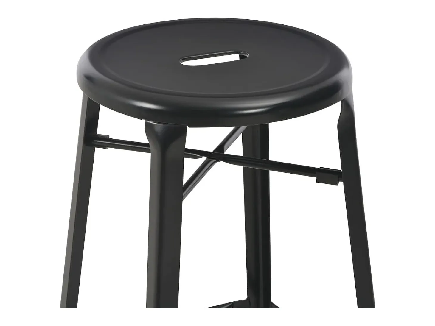 Juego de 2 taburetes de bar de acero negro