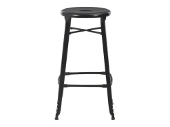 Juego de 2 taburetes de bar de acero negro