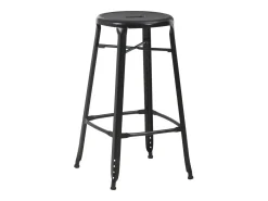 Juego de 2 taburetes de bar de acero negro