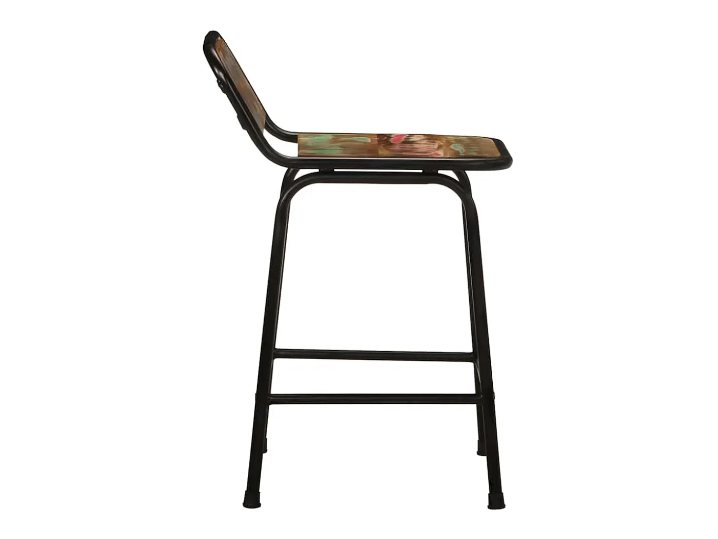 Juego de 4 taburetes de bar 46x35,5x70cm madera maciza recuperada