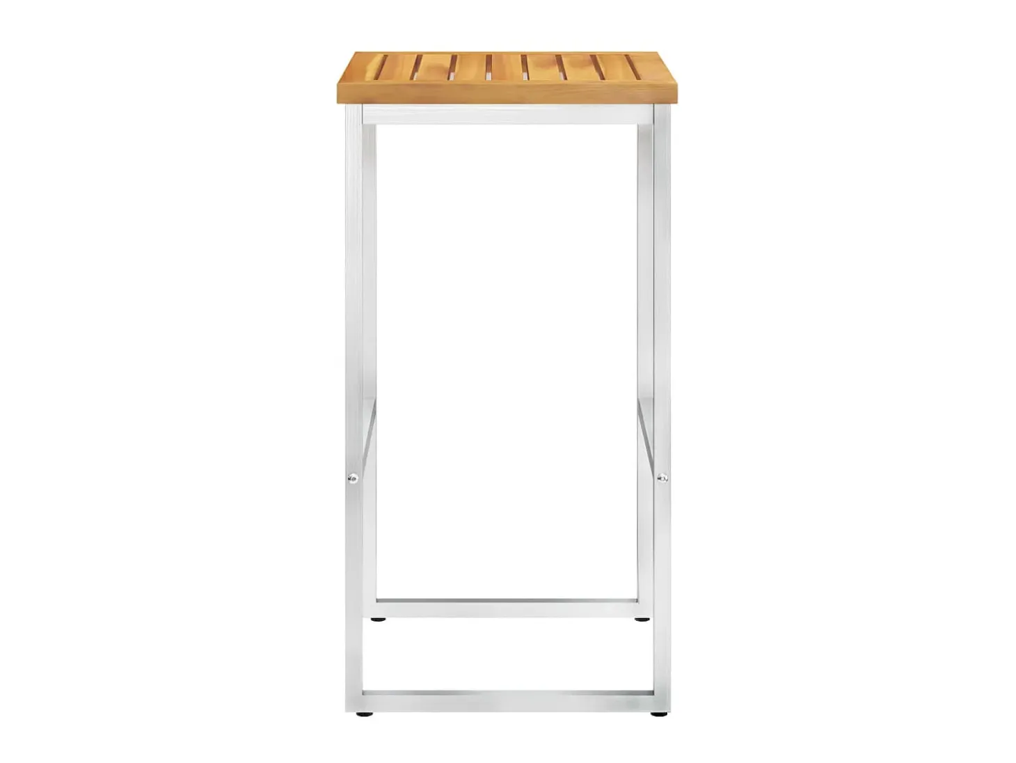 Juego de 4 Taburetes de bar madera maciza acacia y acero inoxidable ES80259