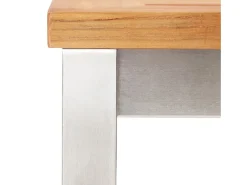 Juego de 4 Taburetes de bar madera maciza acacia y acero inoxidable ES80259