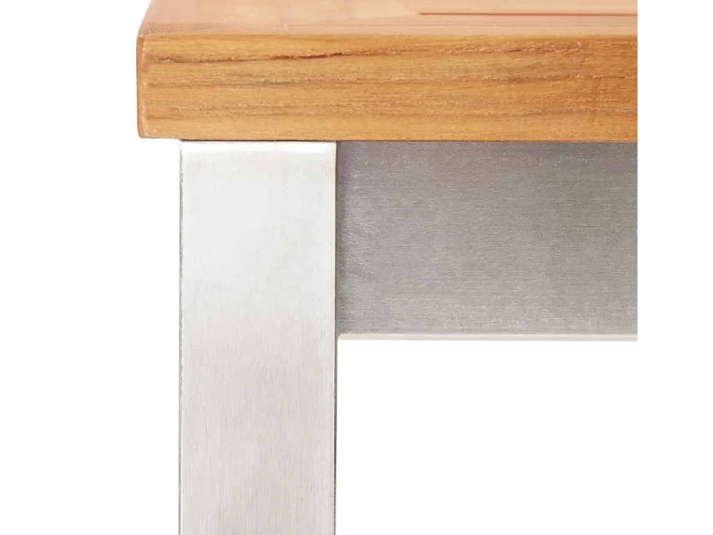 Juego de 4 Taburetes de bar madera maciza acacia y acero inoxidable ES80259