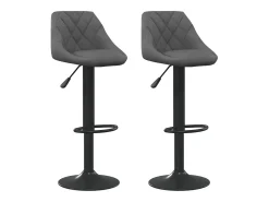 Juego de 2 taburetes de bar de terciopelo gris oscuro