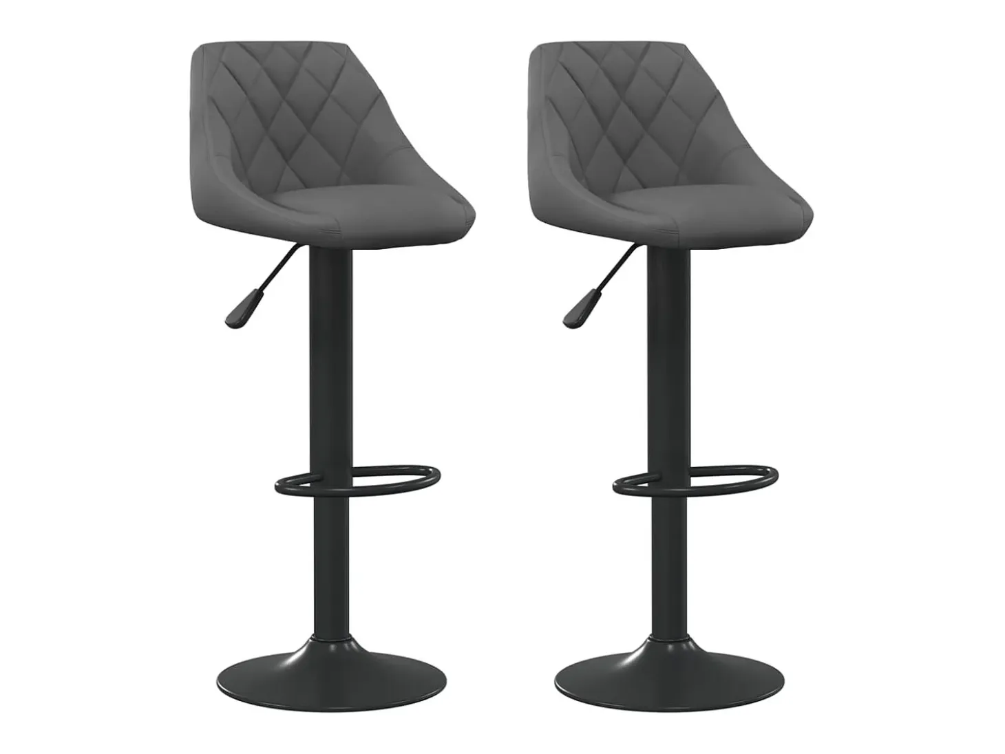 Juego de 2 taburetes de bar de terciopelo gris oscuro
