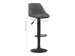 Juego de 2 taburetes de bar de terciopelo gris oscuro
