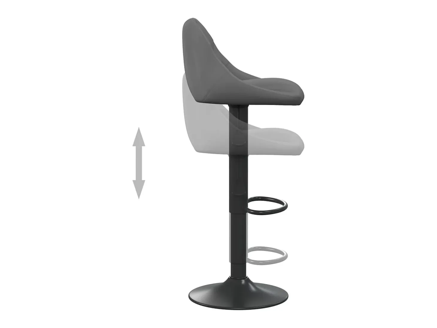 Juego de 2 taburetes de bar de terciopelo gris oscuro