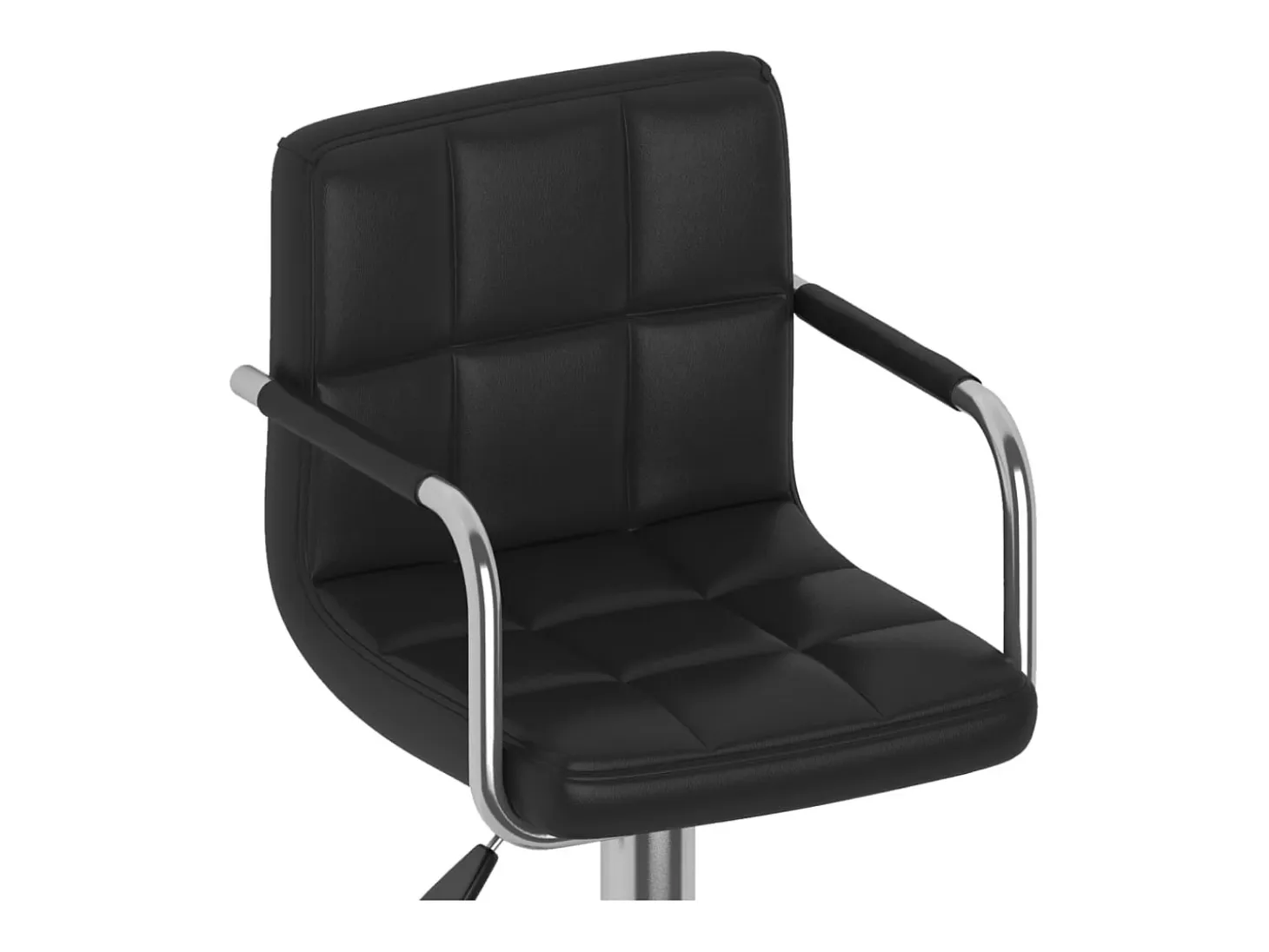 Juego de 2 taburetes de bar de piel sintética negra