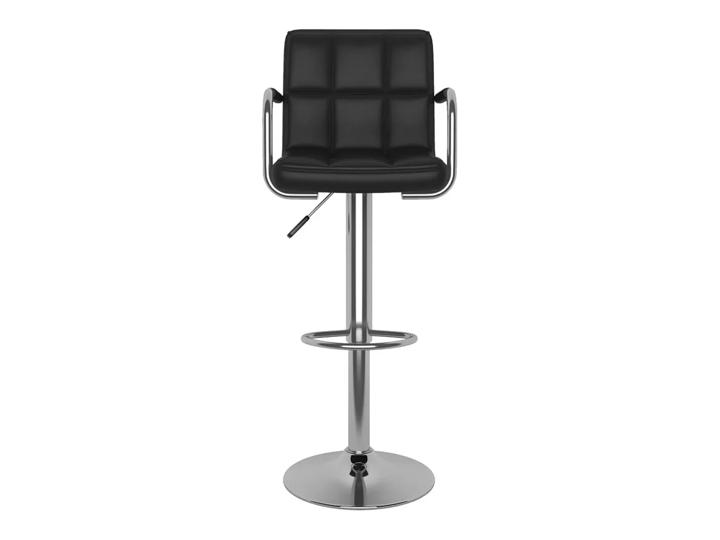 Juego de 2 taburetes de bar de piel sintética negra