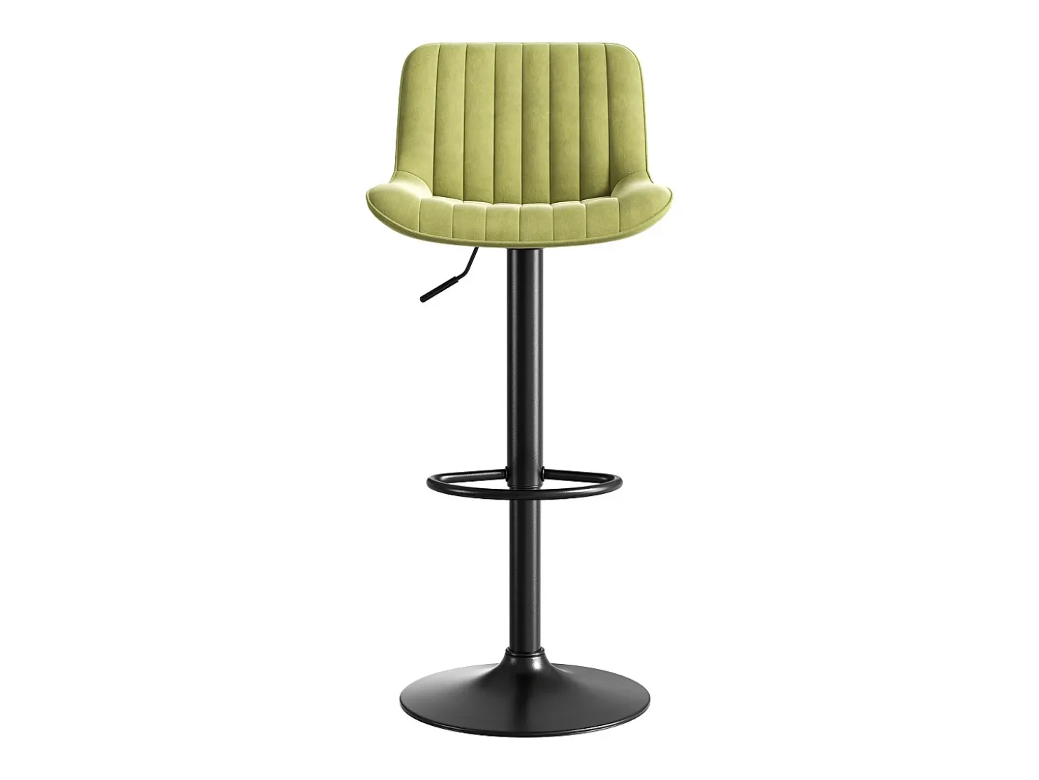 Juego de 2 taburetes de bar giratorios - altura ajustable y giro de 360° - terciopelo verde