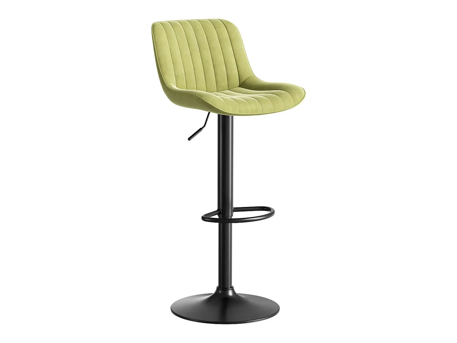 Juego de 2 taburetes de bar giratorios - altura ajustable y giro de 360° - terciopelo verde