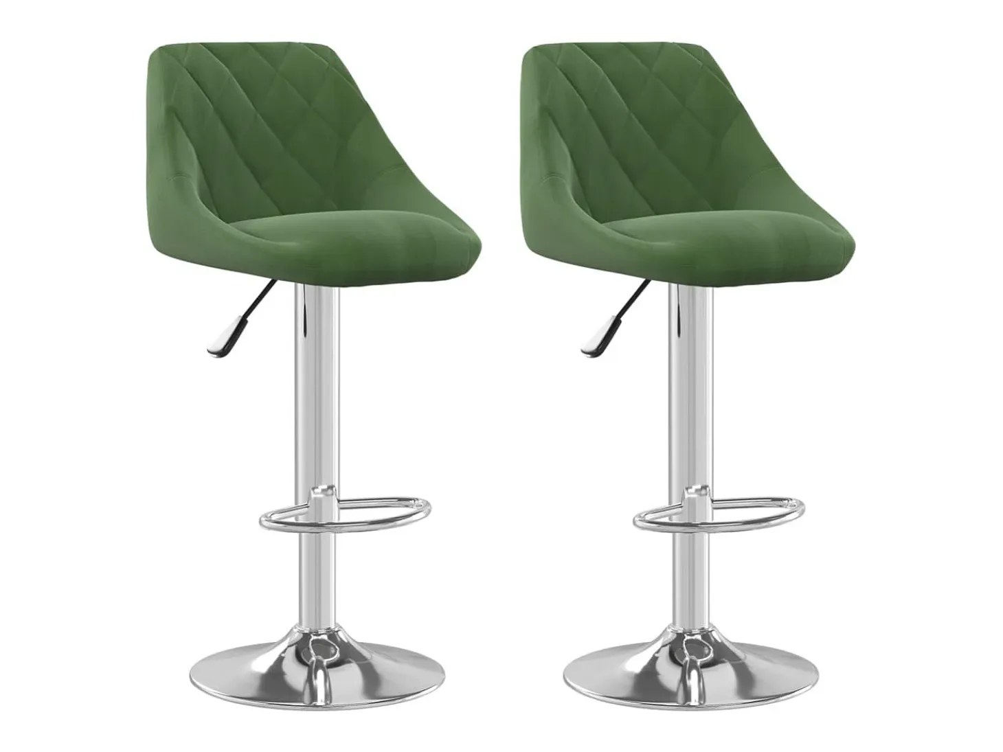 Juego de 2 taburetes de bar de terciopelo verde oscuro