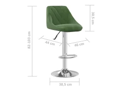 Juego de 2 taburetes de bar de terciopelo verde oscuro