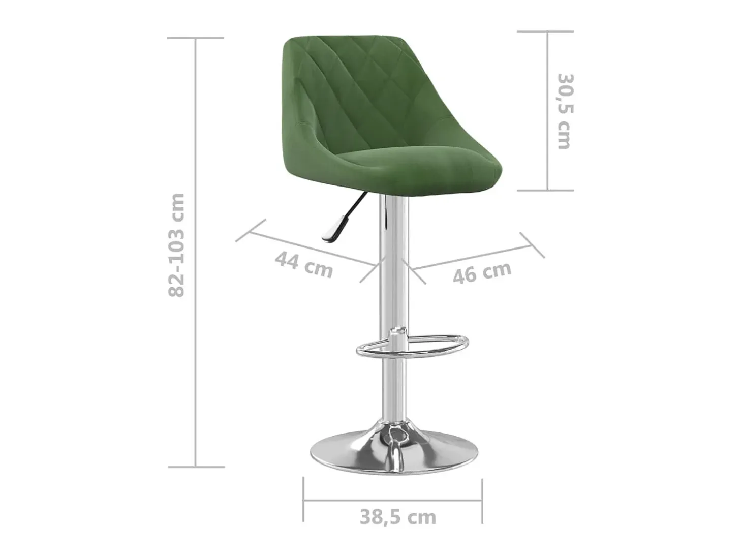Juego de 2 taburetes de bar de terciopelo verde oscuro