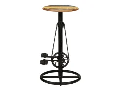 Juego de 2 taburetes de bar de madera maciza recuperada
