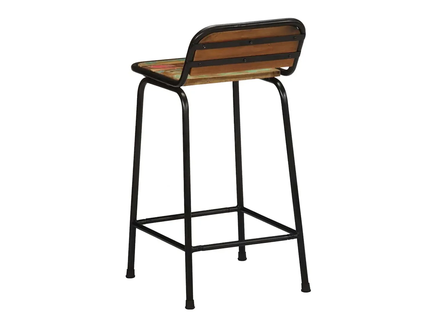 Juego de 2 taburetes de bar 46x35,5x80cm madera maciza recuperada