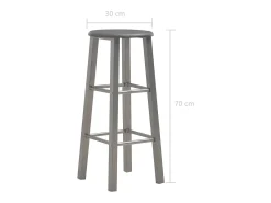Juego de 2 taburetes de bar, MDF antracita