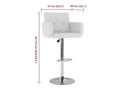 Juego de 2 taburetes de bar de piel sintética blanca