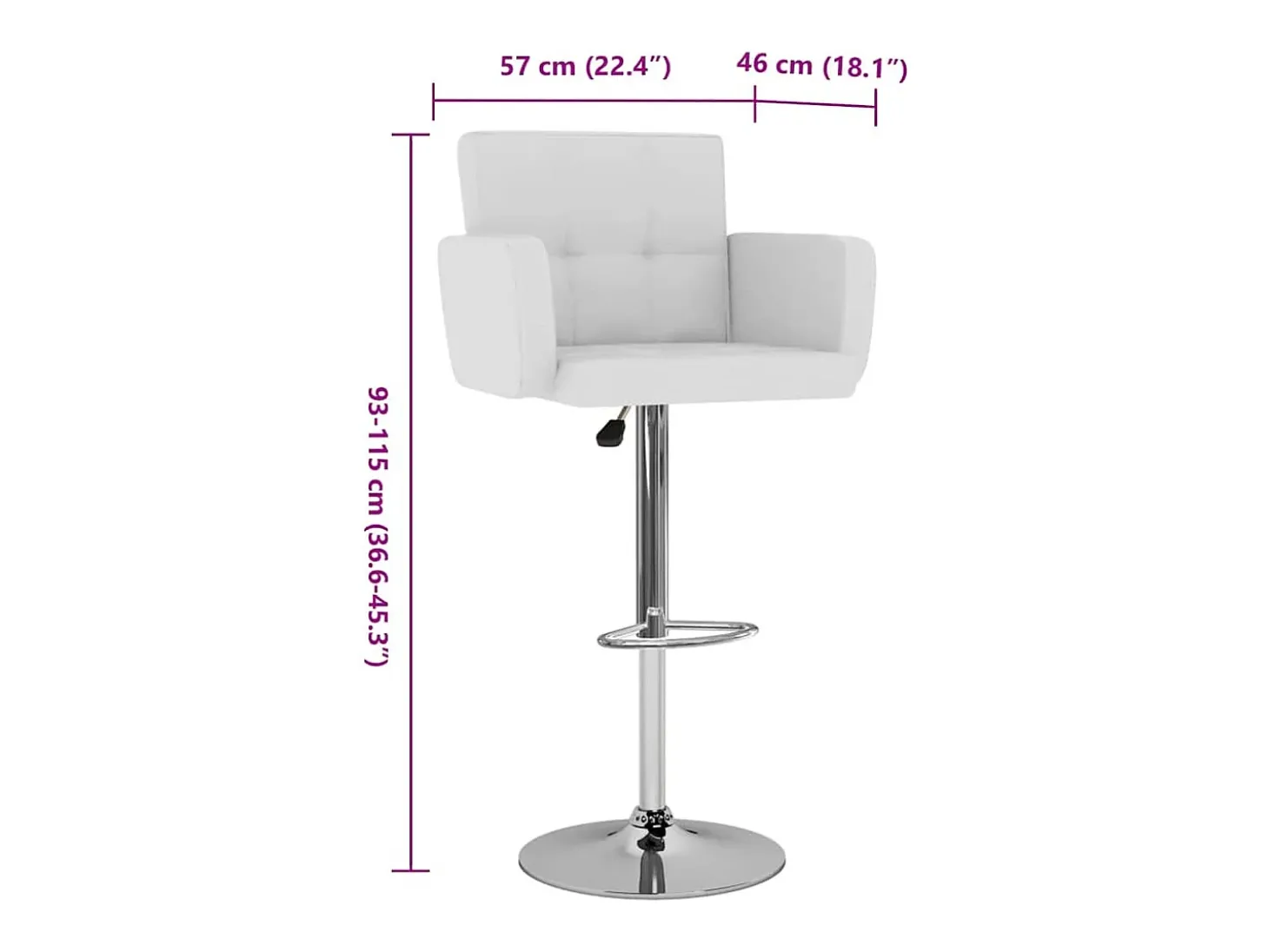 Juego de 2 taburetes de bar de piel sintética blanca