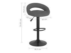 Juego de 2 taburetes de bar de terciopelo gris oscuro