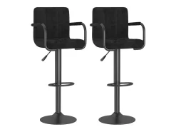Juego de 2 taburetes de bar de terciopelo negro