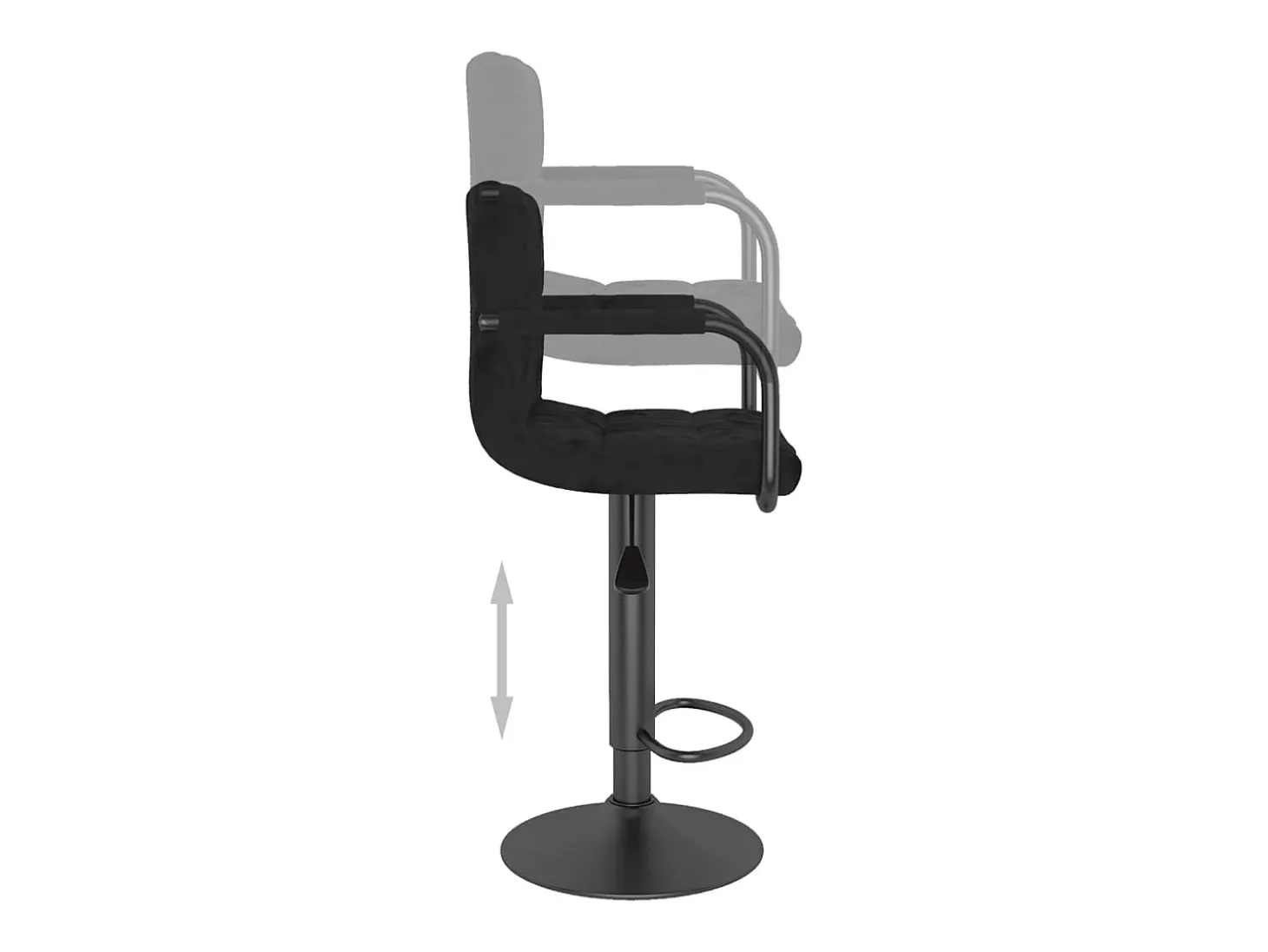 Juego de 2 taburetes de bar de terciopelo negro