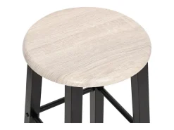 Juego de 2 taburetes de bar de MDF negro
