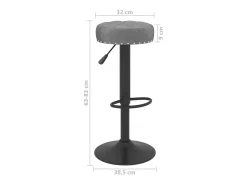 Juego de 2 taburetes de bar de terciopelo gris oscuro