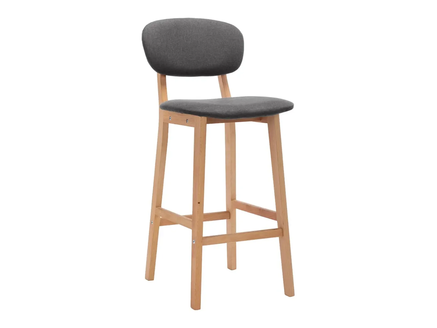 Juego de 2 taburetes de bar de tela gris oscuro