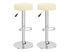 Juego de 2 taburetes de bar de tela color crema