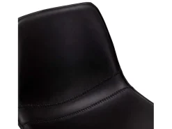 Juego de 2 taburetes de bar pivotantes Isabel - Piel sintética y metal - Negro