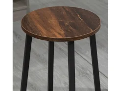 Juego de 2 taburetes de bar, diseño industrial, con reposapiés, estructura de metal, hasta 120 kg, marrón