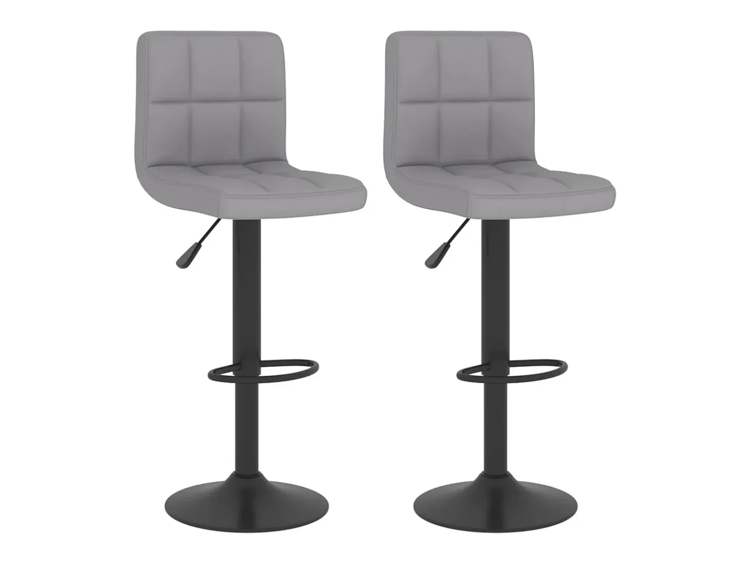 Juego de 2 taburetes de bar de tela gris claro