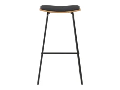 Juego de 2 taburetes de bar de piel sintética negra