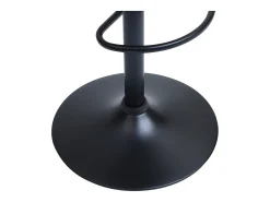 Juego de 2 taburetes de bar de pana y metal - Altura ajustable - Negro - MASURIE