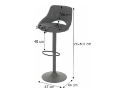 Juego de 2 taburetes de bar MCW-N64, negro