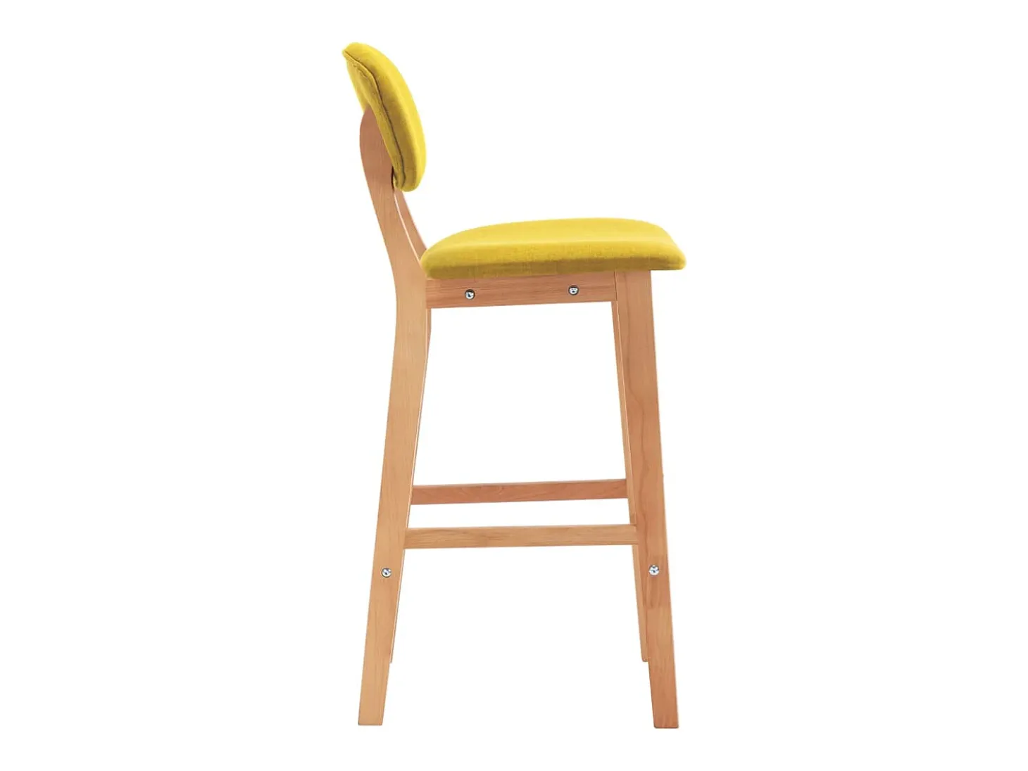 Juego de 2 taburetes de bar de tela de color amarillo mostaza