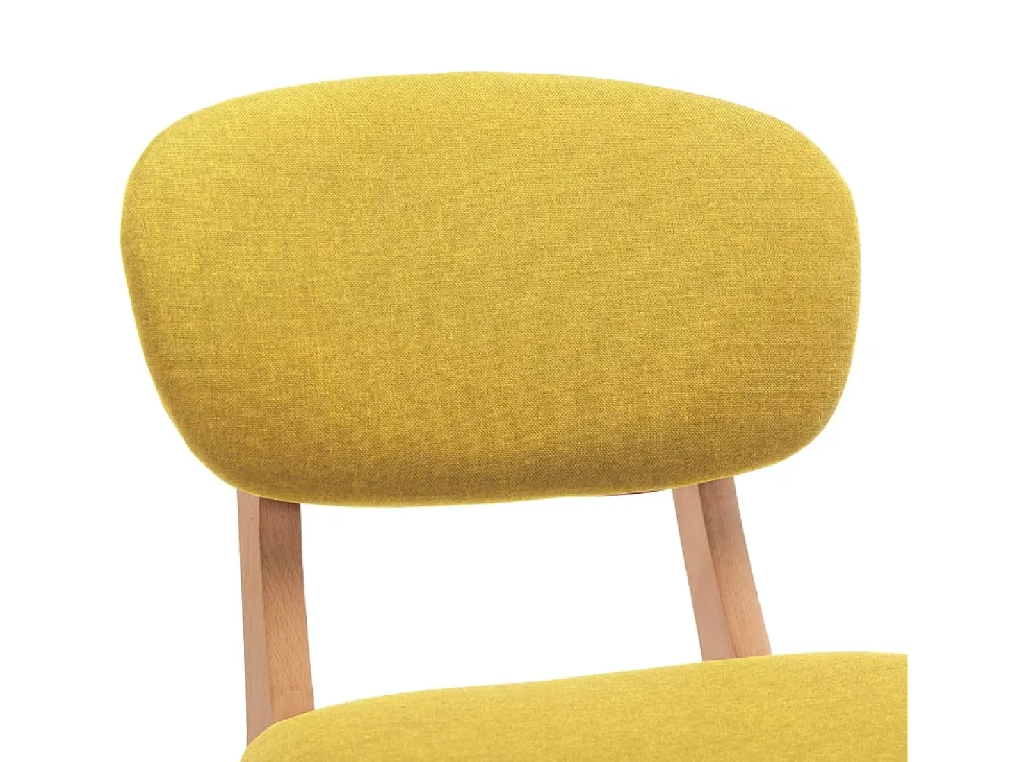 Juego de 2 taburetes de bar de tela de color amarillo mostaza