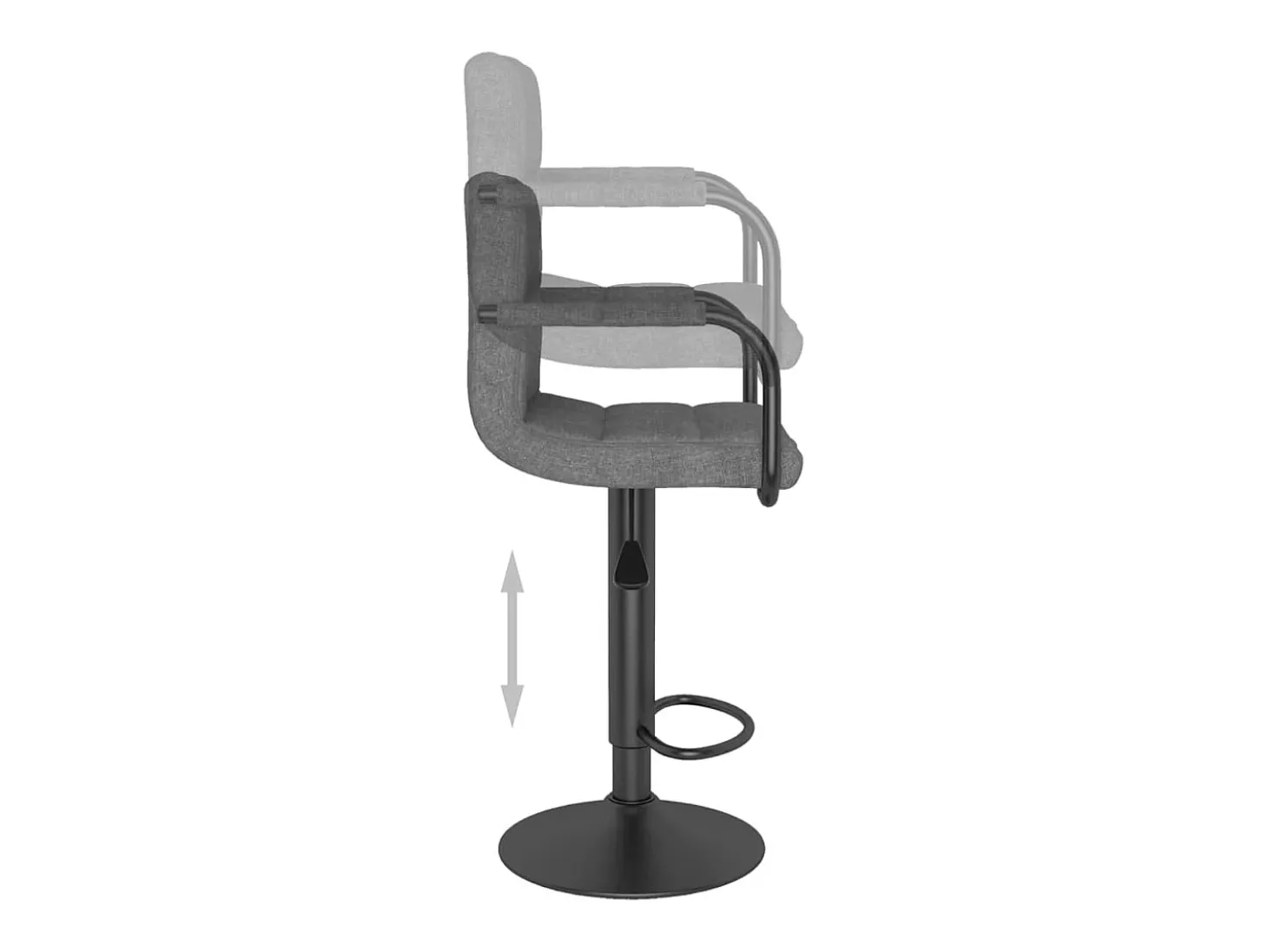 Juego de 2 taburetes de bar de tela gris oscuro