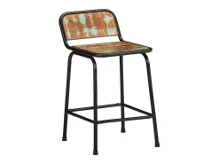 Juego de 2 taburetes de bar 46x35,5x70cm madera maciza recuperada
