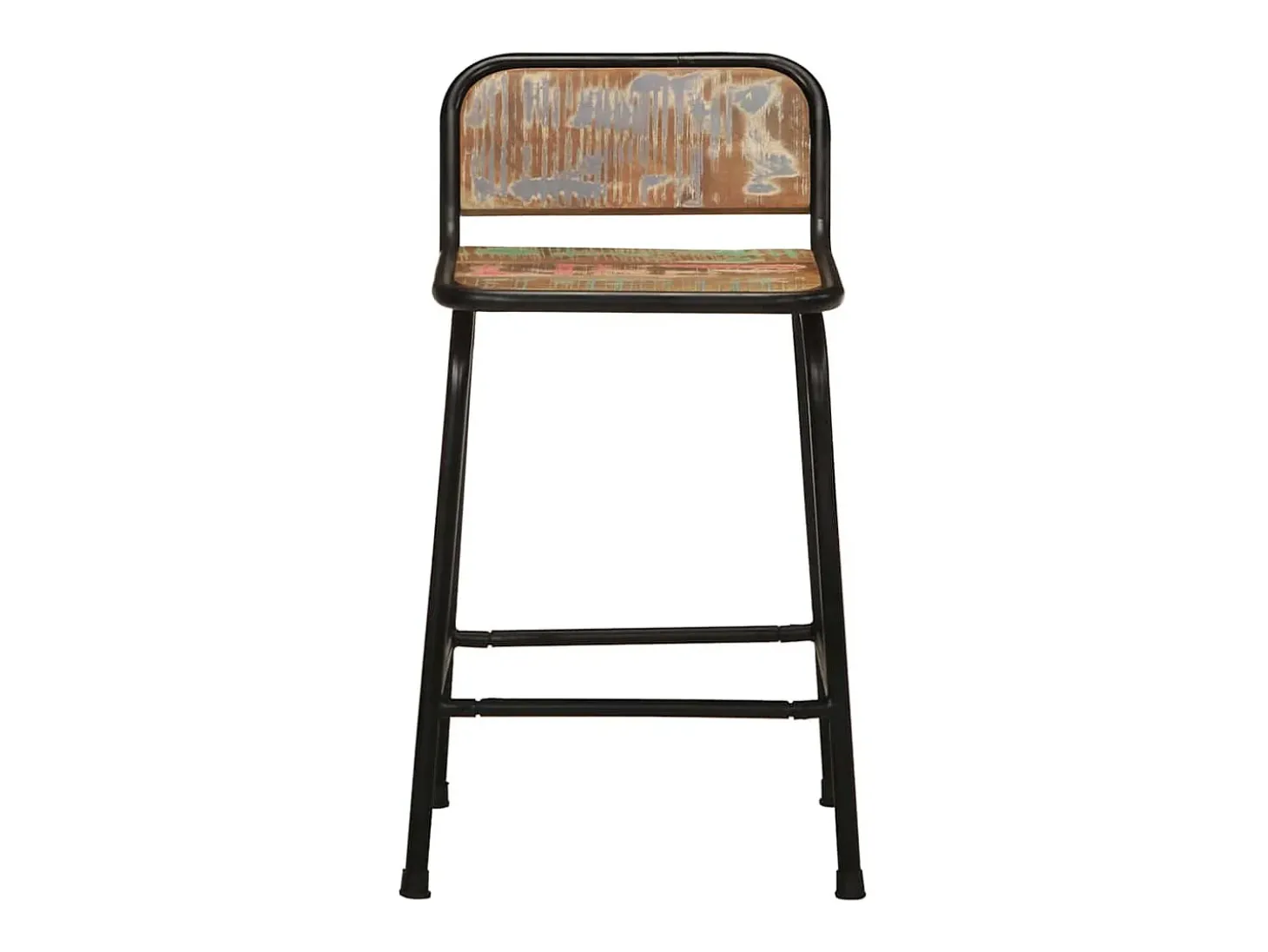 Juego de 2 taburetes de bar 46x35,5x70cm madera maciza recuperada