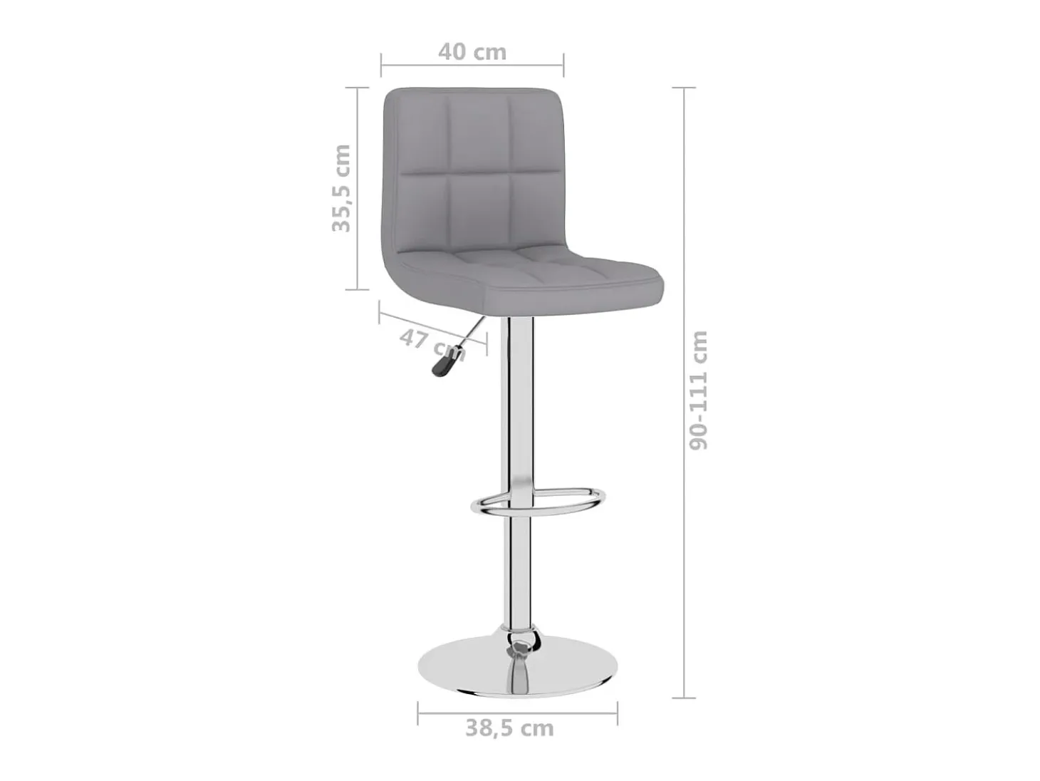 Juego de 2 taburetes de bar de tela gris claro