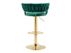 Juego de 2 taburetes de bar giratorios con respaldo, regulables en altura – Terciopelo verde