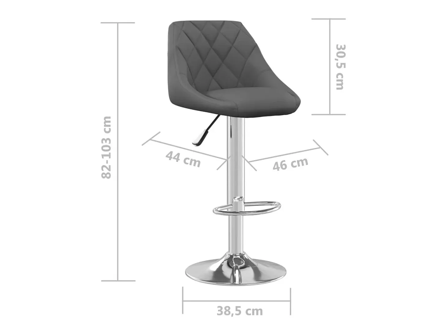 Juego de 2 taburetes de bar de terciopelo gris oscuro