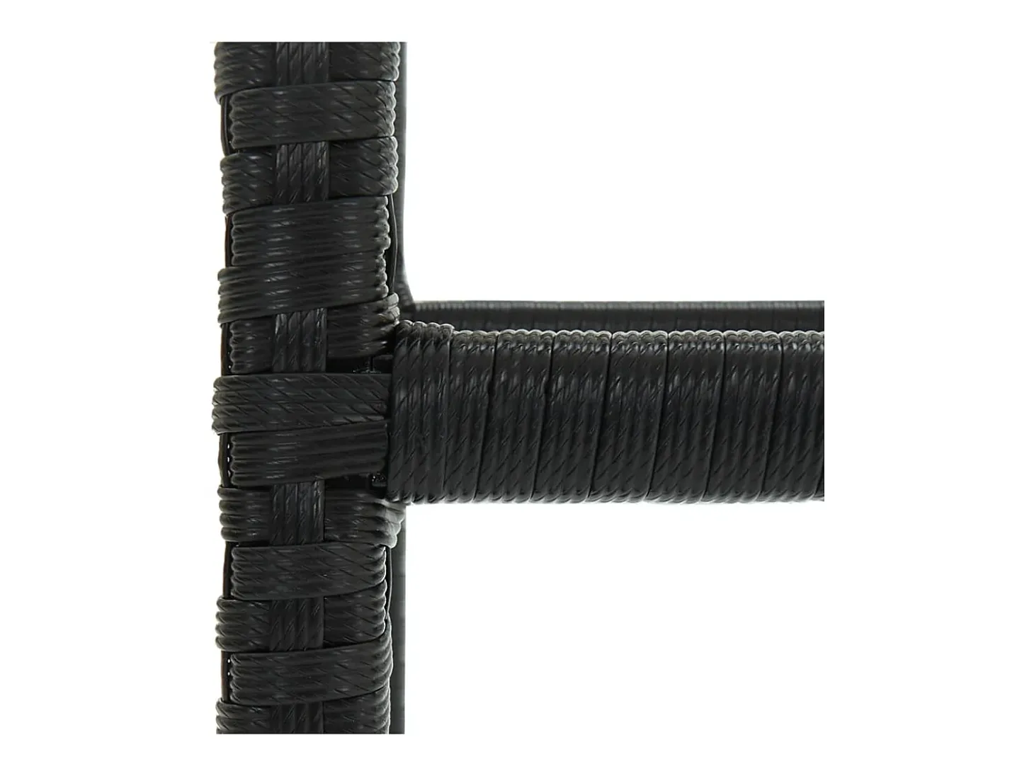 Juego de 4 taburetes de bar con cojines de resina de mimbre negro